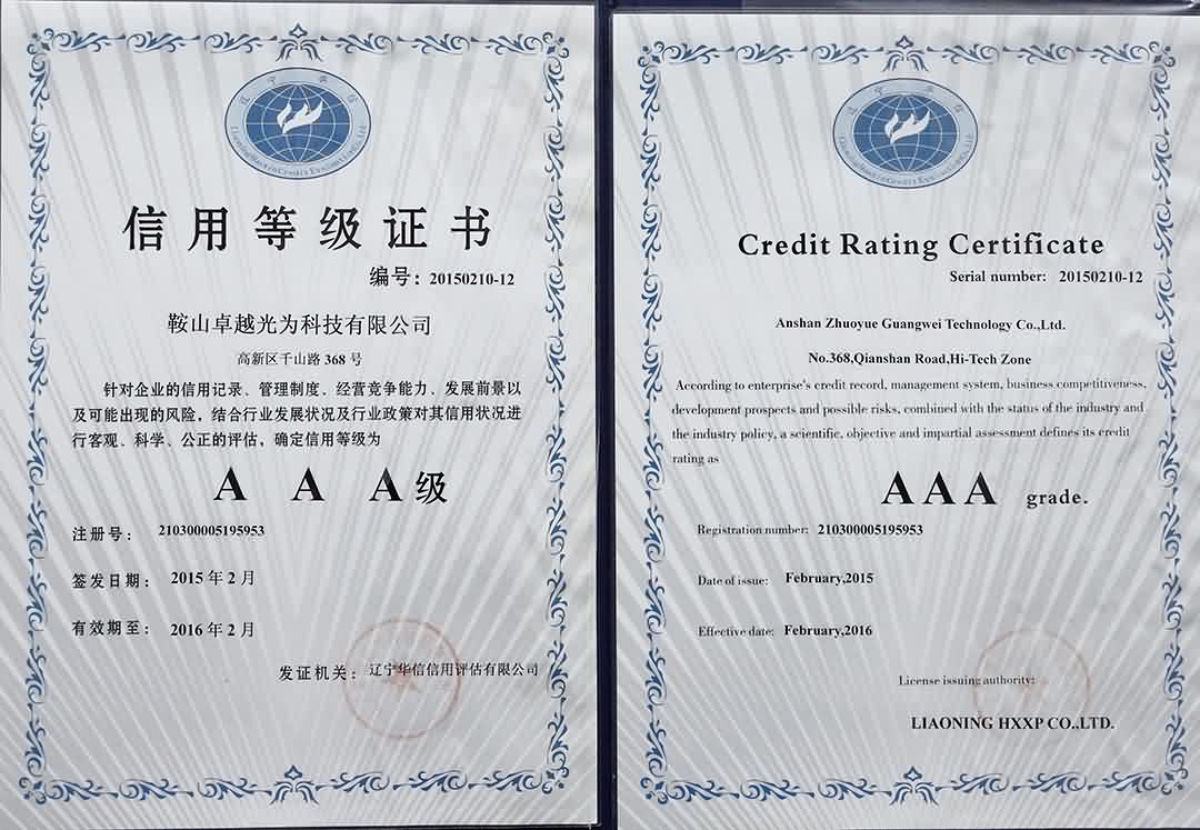 Credit Rating Certificate