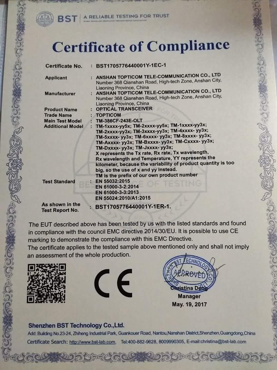 CE Certificate